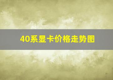 40系显卡价格走势图