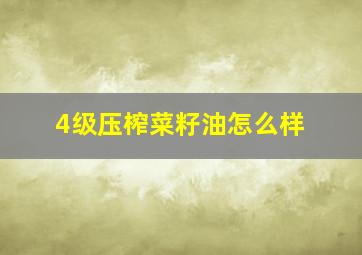 4级压榨菜籽油怎么样