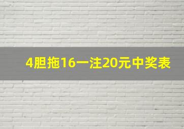 4胆拖16一注20元中奖表