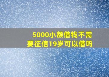 5000小额借钱不需要征信19岁可以借吗