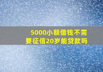 5000小额借钱不需要征信20岁能贷款吗