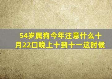 54岁属狗今年注意什么十月22口晚上十到十一这时候