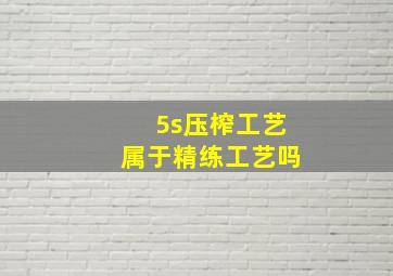 5s压榨工艺属于精练工艺吗