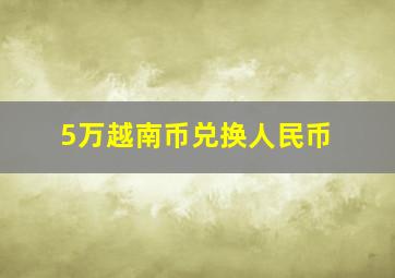 5万越南币兑换人民币