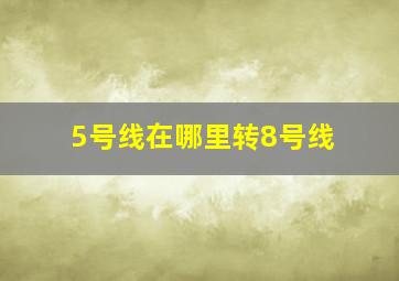 5号线在哪里转8号线