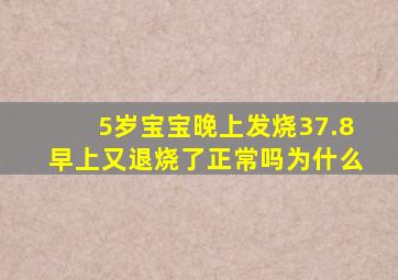 5岁宝宝晚上发烧37.8早上又退烧了正常吗为什么