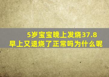 5岁宝宝晚上发烧37.8早上又退烧了正常吗为什么呢