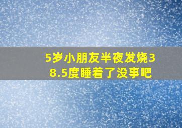 5岁小朋友半夜发烧38.5度睡着了没事吧