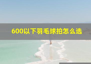 600以下羽毛球拍怎么选