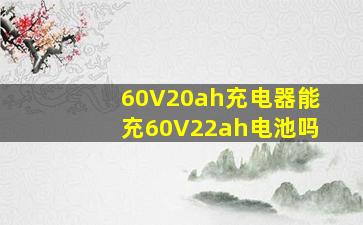 60V20ah充电器能充60V22ah电池吗