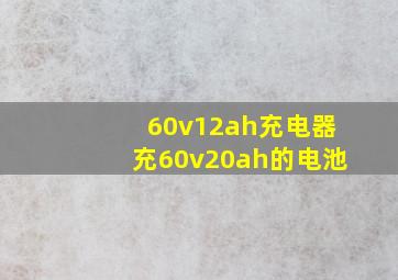 60v12ah充电器充60v20ah的电池