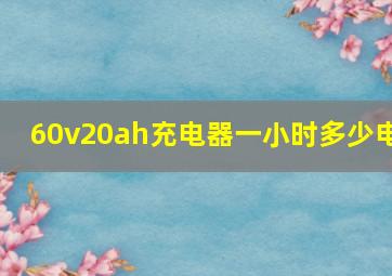 60v20ah充电器一小时多少电