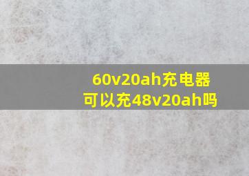 60v20ah充电器可以充48v20ah吗