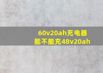 60v20ah充电器能不能充48v20ah