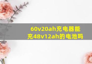 60v20ah充电器能充48v12ah的电池吗