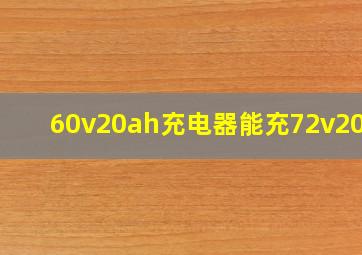 60v20ah充电器能充72v20ah