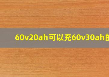 60v20ah可以充60v30ah的吗