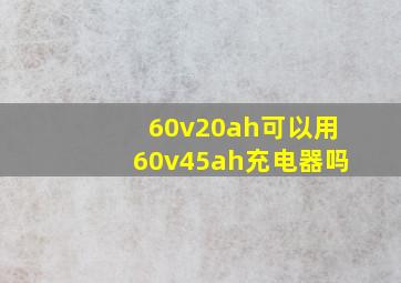 60v20ah可以用60v45ah充电器吗