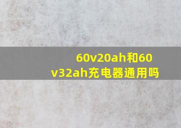 60v20ah和60v32ah充电器通用吗