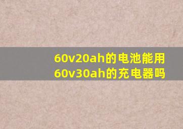 60v20ah的电池能用60v30ah的充电器吗