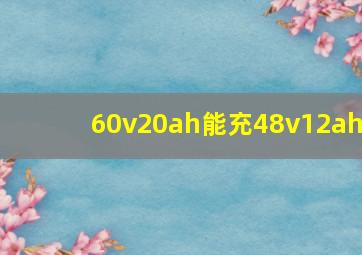 60v20ah能充48v12ah