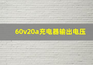 60v20a充电器输出电压