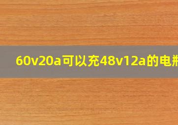 60v20a可以充48v12a的电瓶吗