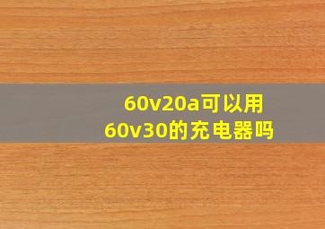 60v20a可以用60v30的充电器吗