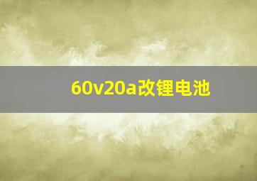 60v20a改锂电池