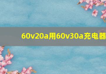 60v20a用60v30a充电器