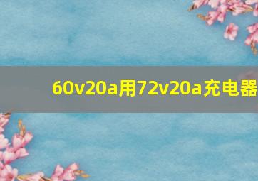 60v20a用72v20a充电器