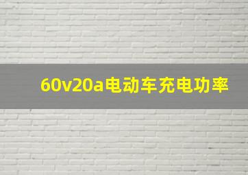 60v20a电动车充电功率