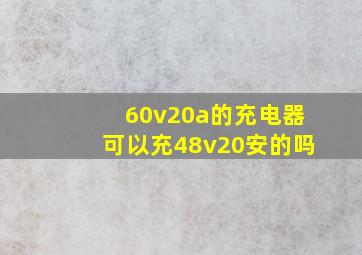 60v20a的充电器可以充48v20安的吗