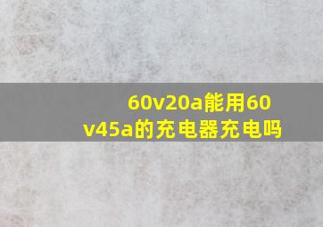 60v20a能用60v45a的充电器充电吗