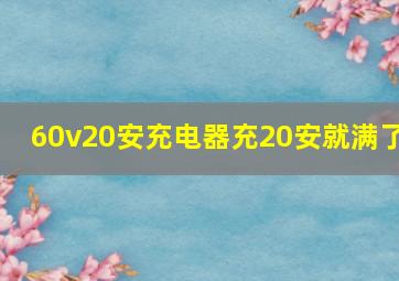 60v20安充电器充20安就满了