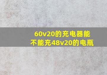 60v20的充电器能不能充48v20的电瓶