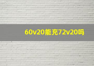 60v20能充72v20吗