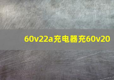 60v22a充电器充60v20