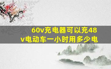 60v充电器可以充48v电动车一小时用多少电