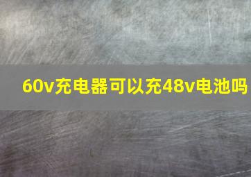 60v充电器可以充48v电池吗