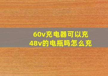 60v充电器可以充48v的电瓶吗怎么充