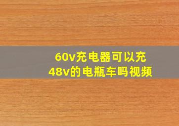 60v充电器可以充48v的电瓶车吗视频