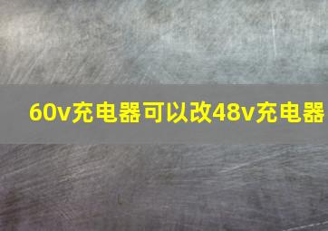 60v充电器可以改48v充电器