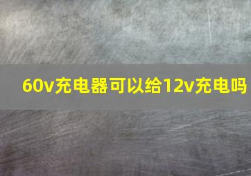 60v充电器可以给12v充电吗