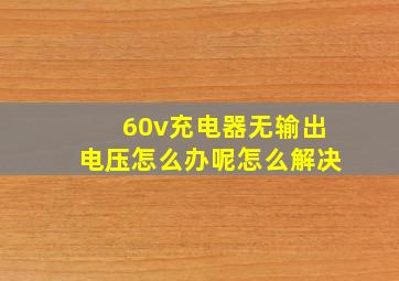 60v充电器无输出电压怎么办呢怎么解决