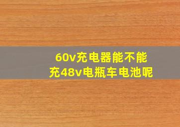 60v充电器能不能充48v电瓶车电池呢