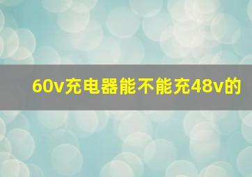 60v充电器能不能充48v的