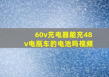 60v充电器能充48v电瓶车的电池吗视频