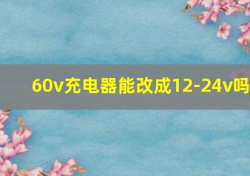 60v充电器能改成12-24v吗