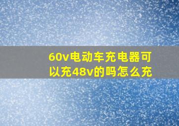 60v电动车充电器可以充48v的吗怎么充